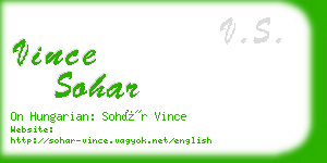 vince sohar business card